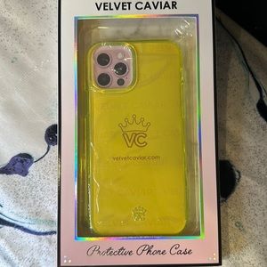 Velvet Caviar Neon Yellow Clear iPhone 12 Pro Case